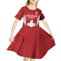 Custom Switzerland Football 2026 Kid Short Sleeve Dress Hopp Schwiiz - Wonder Print Shop