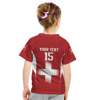 Custom Switzerland Football 2026 Kid T Shirt Hopp Schwiiz - Wonder Print Shop