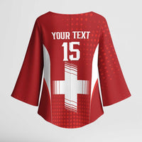 Custom Switzerland Football 2026 Kimono Sleeve Blouse Hopp Schwiiz - Wonder Print Shop