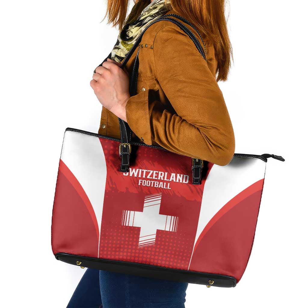 Switzerland Football 2026 Leather Tote Bag Hopp Schwiiz - Wonder Print Shop