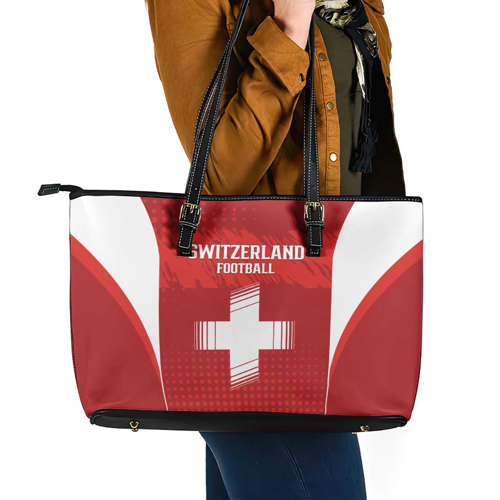 Switzerland Football 2026 Leather Tote Bag Hopp Schwiiz - Wonder Print Shop