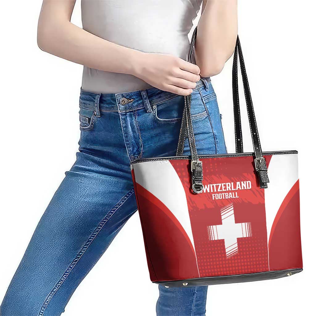 Switzerland Football 2026 Leather Tote Bag Hopp Schwiiz - Wonder Print Shop