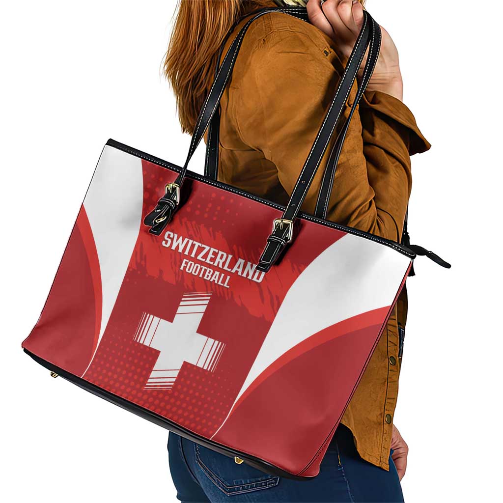Switzerland Football 2026 Leather Tote Bag Hopp Schwiiz - Wonder Print Shop