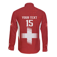 Custom Switzerland Football 2026 Long Sleeve Button Shirt Hopp Schwiiz - Wonder Print Shop