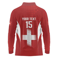 Custom Switzerland Football 2026 Long Sleeve Polo Shirt Hopp Schwiiz - Wonder Print Shop