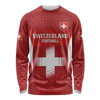Custom Switzerland Football 2026 Long Sleeve Shirt Hopp Schwiiz - Wonder Print Shop
