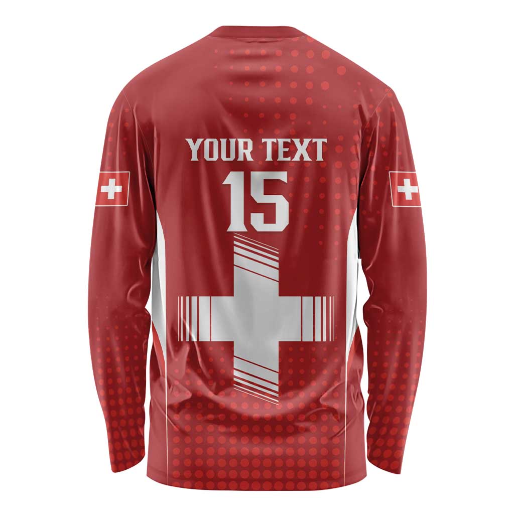 Custom Switzerland Football 2026 Long Sleeve Shirt Hopp Schwiiz - Wonder Print Shop