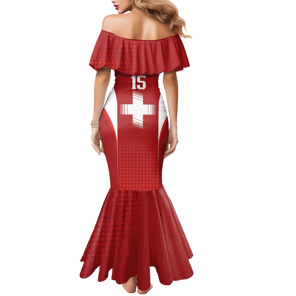 Custom Switzerland Football 2026 Mermaid Dress Hopp Schwiiz - Wonder Print Shop