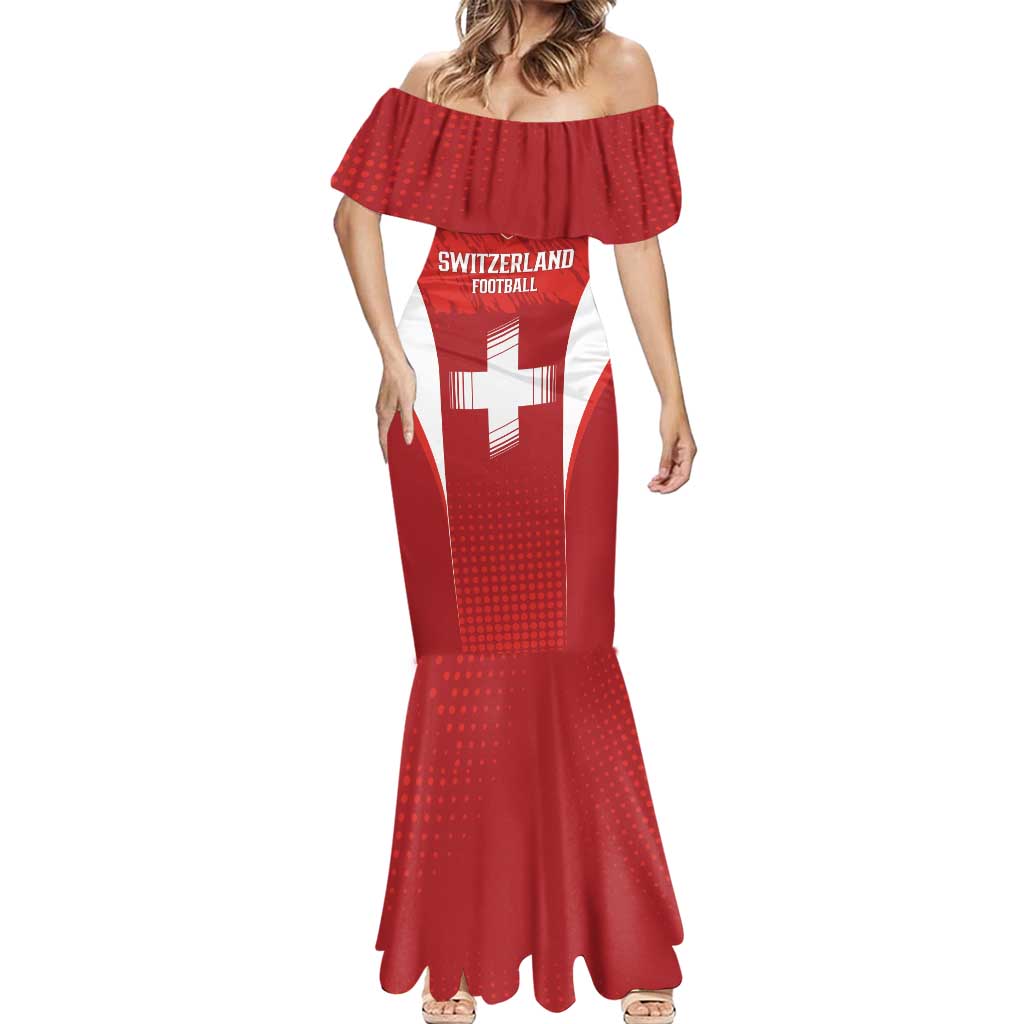 Custom Switzerland Football 2026 Mermaid Dress Hopp Schwiiz - Wonder Print Shop