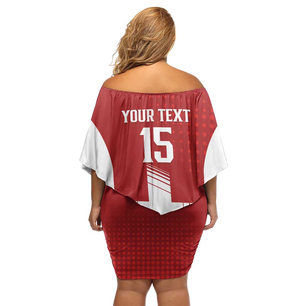 Custom Switzerland Football 2026 Off Shoulder Short Dress Hopp Schwiiz - Wonder Print Shop