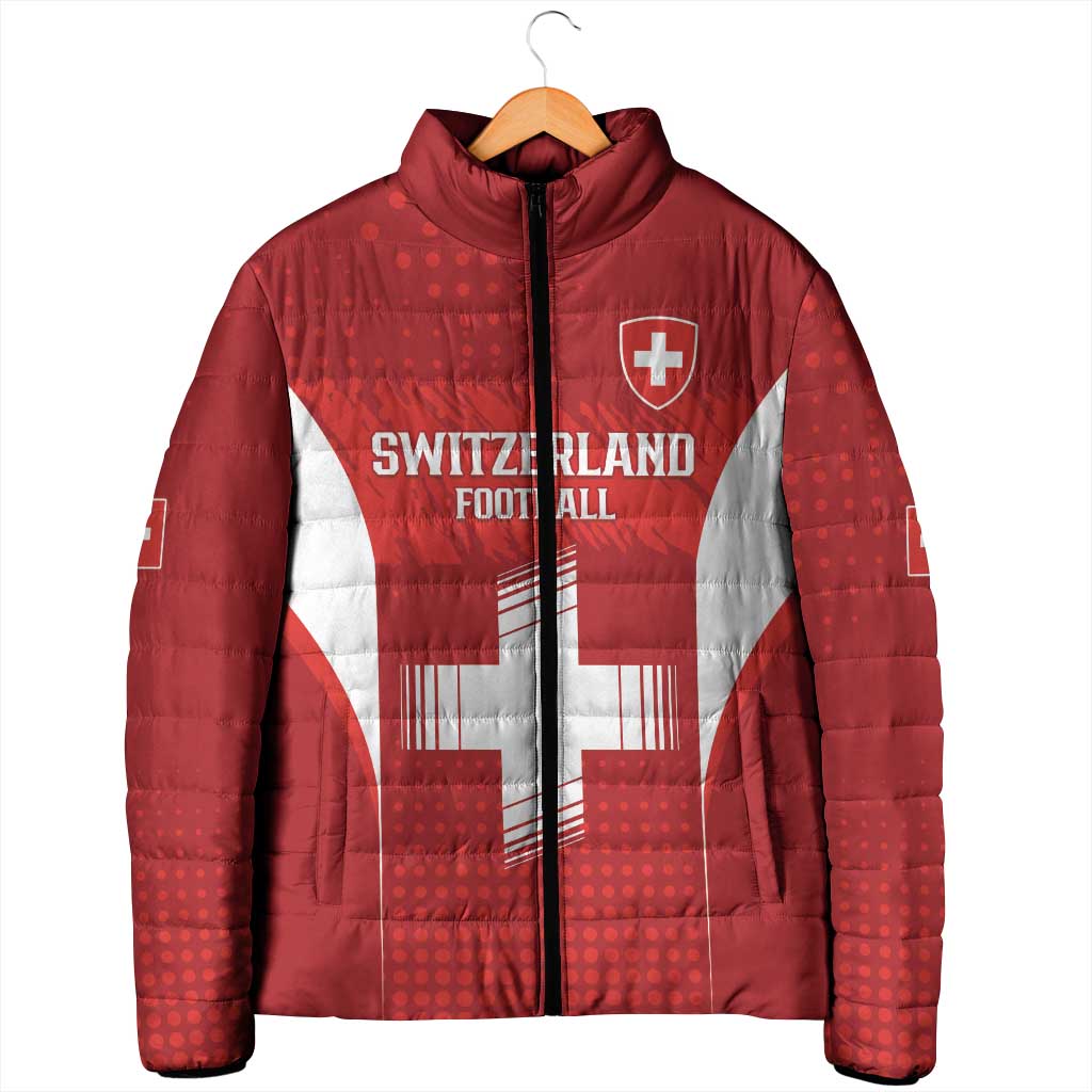 Custom Switzerland Football 2026 Padded Jacket Hopp Schwiiz - Wonder Print Shop