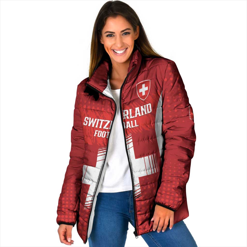 Custom Switzerland Football 2026 Padded Jacket Hopp Schwiiz - Wonder Print Shop