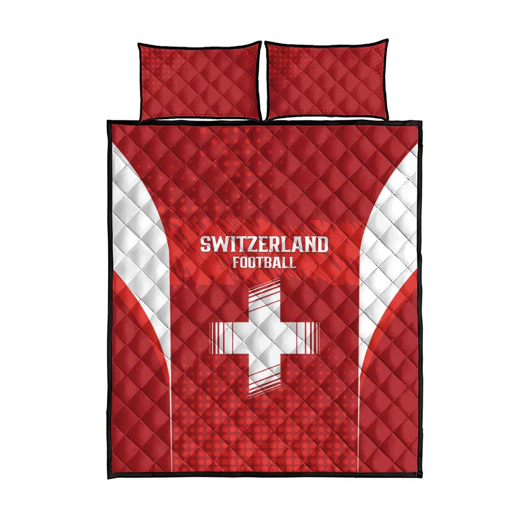 Switzerland Football 2026 Quilt Bed Set Hopp Schwiiz - Wonder Print Shop