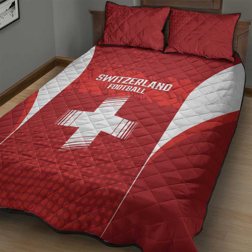 Switzerland Football 2026 Quilt Bed Set Hopp Schwiiz - Wonder Print Shop