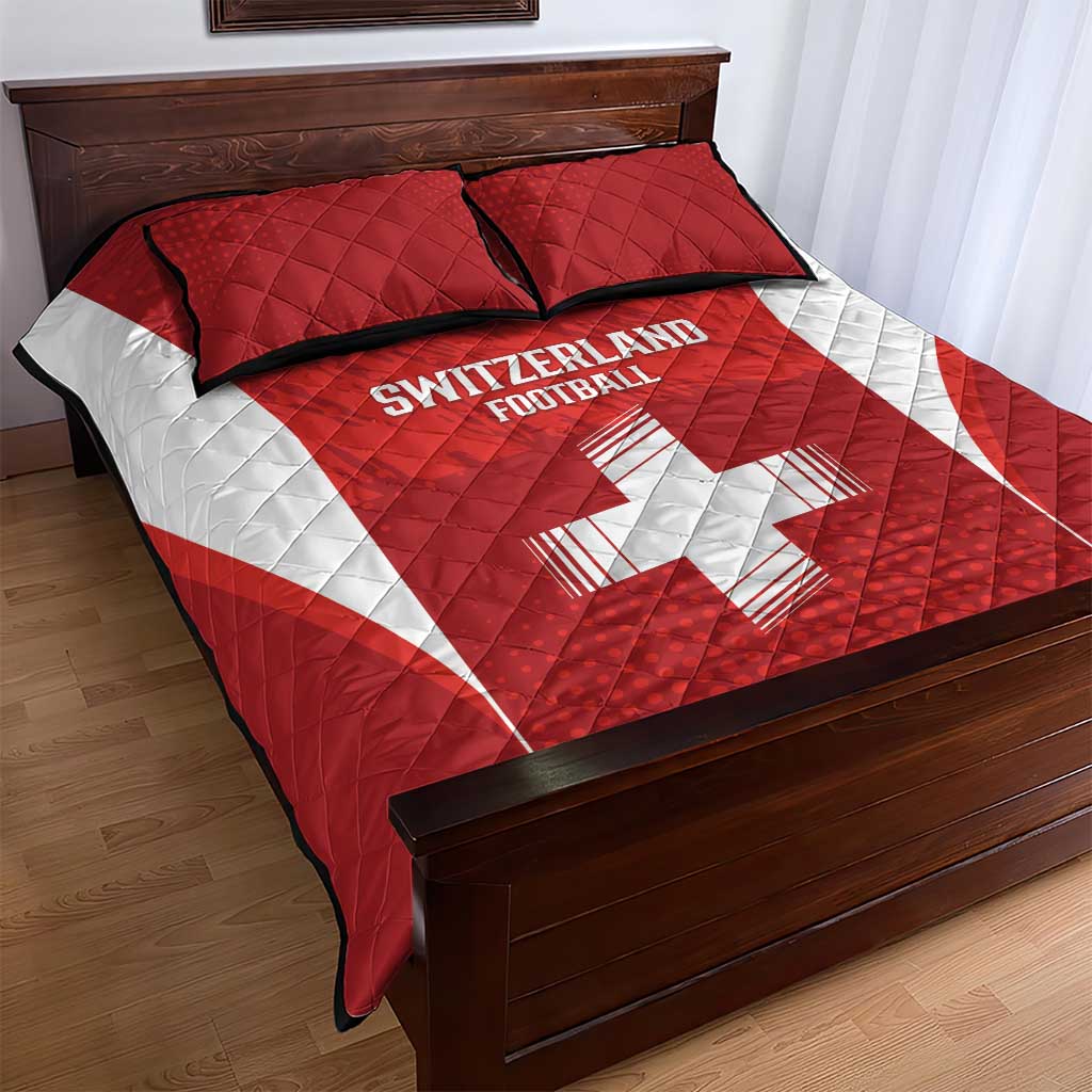 Switzerland Football 2026 Quilt Bed Set Hopp Schwiiz - Wonder Print Shop