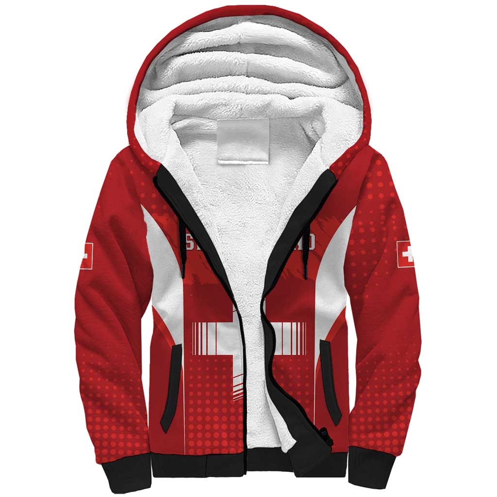 Custom Switzerland Football 2026 Sherpa Hoodie Hopp Schwiiz - Wonder Print Shop