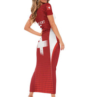 Custom Switzerland Football 2026 Short Sleeve Bodycon Dress Hopp Schwiiz - Wonder Print Shop