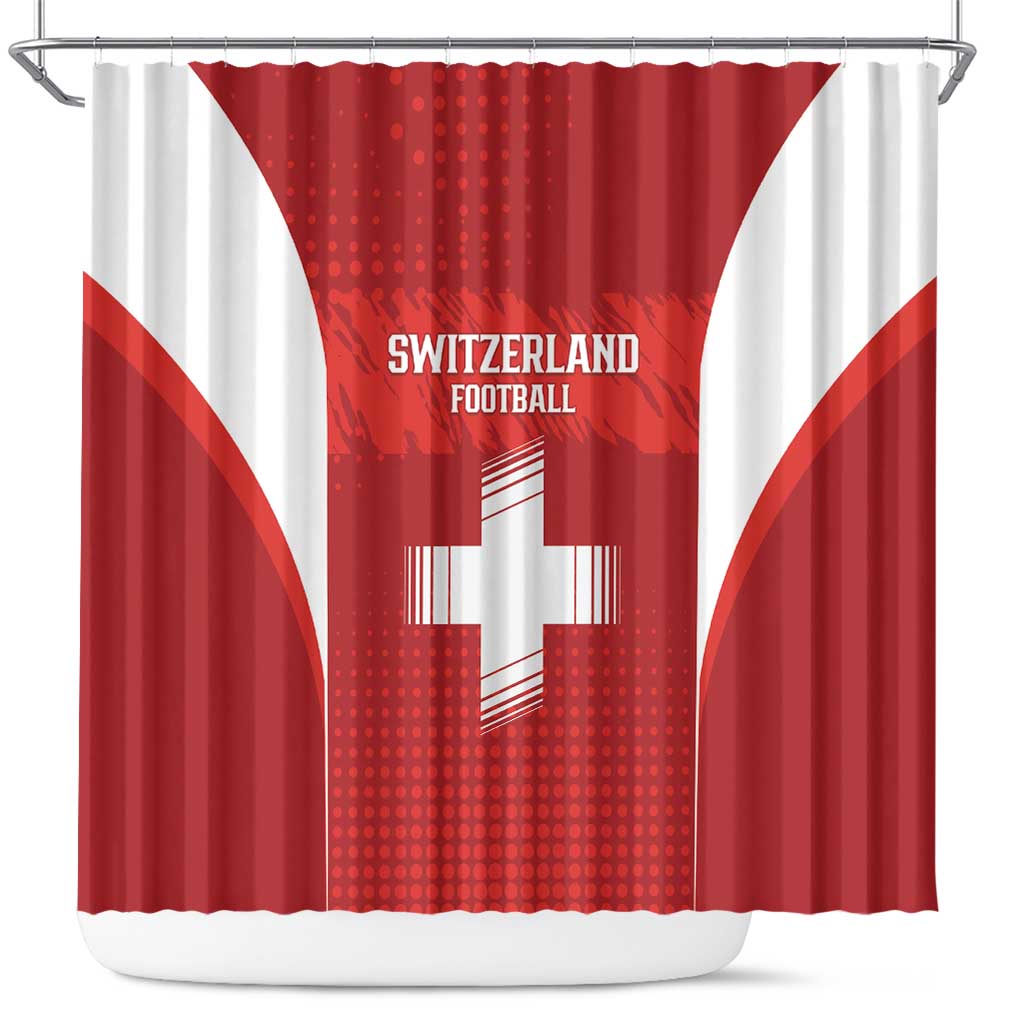 Switzerland Football 2026 Shower Curtain Hopp Schwiiz - Wonder Print Shop