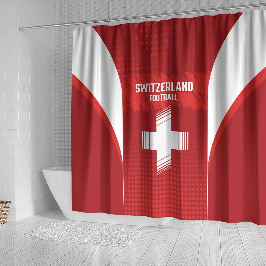 Switzerland Football 2026 Shower Curtain Hopp Schwiiz - Wonder Print Shop