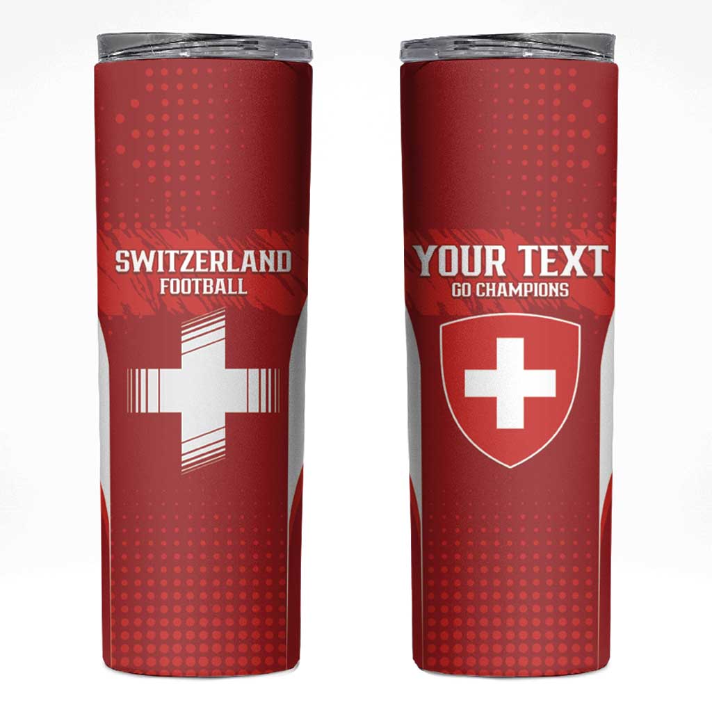 Custom Switzerland Football 2026 Skinny Tumbler Hopp Schwiiz - Wonder Print Shop