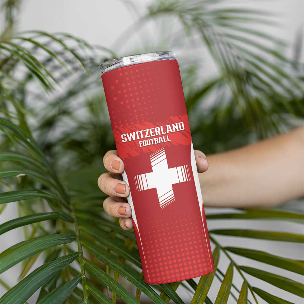 Custom Switzerland Football 2026 Skinny Tumbler Hopp Schwiiz - Wonder Print Shop