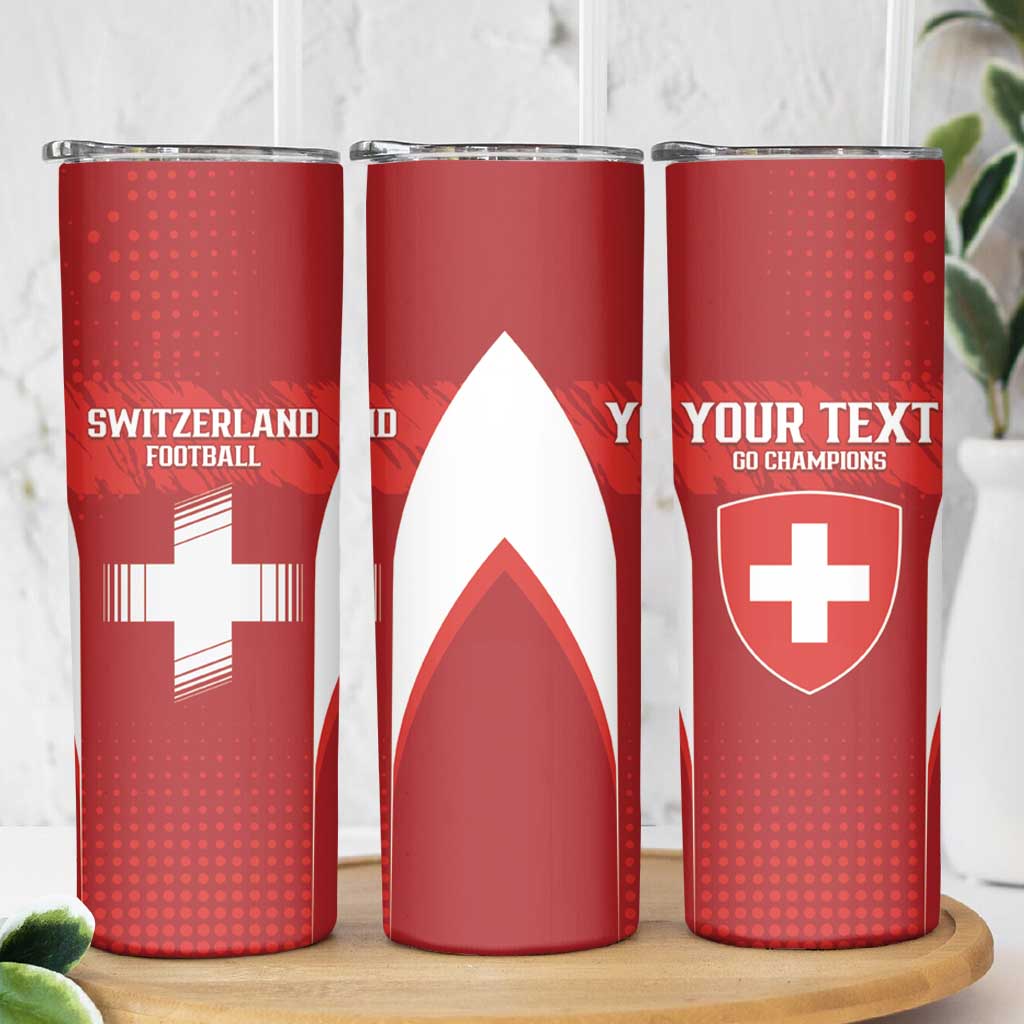 Custom Switzerland Football 2026 Skinny Tumbler Hopp Schwiiz - Wonder Print Shop