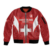 Custom Switzerland Football 2026 Sleeve Zip Bomber Jacket Hopp Schwiiz - Wonder Print Shop