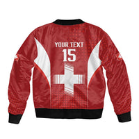 Custom Switzerland Football 2026 Sleeve Zip Bomber Jacket Hopp Schwiiz - Wonder Print Shop