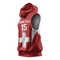 Custom Switzerland Football 2026 Sleeveless Hoodie Hopp Schwiiz - Wonder Print Shop