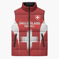 Custom Switzerland Football 2026 Sleeveless Puffer Jacket Hopp Schwiiz - Wonder Print Shop