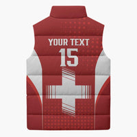 Custom Switzerland Football 2026 Sleeveless Puffer Jacket Hopp Schwiiz - Wonder Print Shop