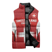 Custom Switzerland Football 2026 Sleeveless Puffer Jacket Hopp Schwiiz - Wonder Print Shop