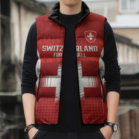 Custom Switzerland Football 2026 Sleeveless Puffer Jacket Hopp Schwiiz - Wonder Print Shop