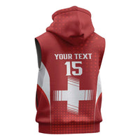 Custom Switzerland Football 2026 Sleeveless Zip Hoodie Hopp Schwiiz - Wonder Print Shop