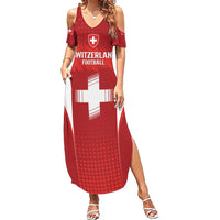 Custom Switzerland Football 2026 Summer Maxi Dress Hopp Schwiiz - Wonder Print Shop