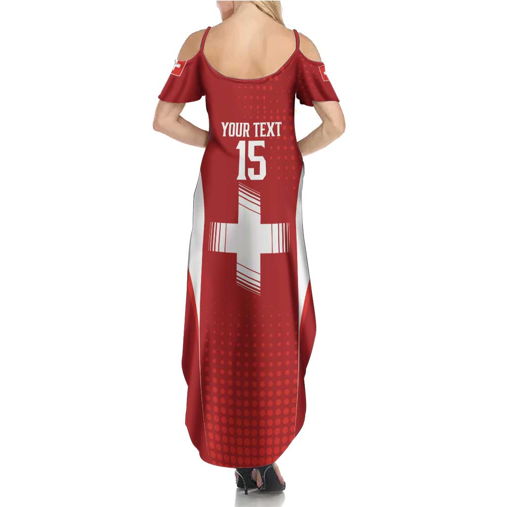 Custom Switzerland Football 2026 Summer Maxi Dress Hopp Schwiiz - Wonder Print Shop