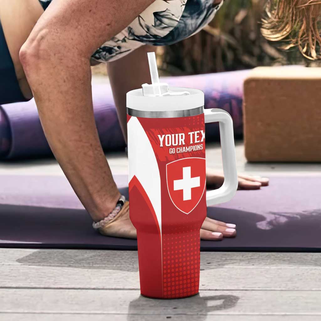 Custom Switzerland Football 2026 Tumbler With Handle Hopp Schwiiz - Wonder Print Shop
