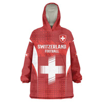 Custom Switzerland Football 2026 Wearable Blanket Hoodie Hopp Schwiiz - Wonder Print Shop