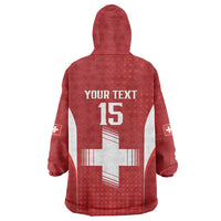 Custom Switzerland Football 2026 Wearable Blanket Hoodie Hopp Schwiiz - Wonder Print Shop