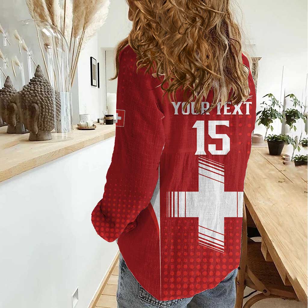 Custom Switzerland Football 2026 Women Casual Shirt Hopp Schwiiz - Wonder Print Shop