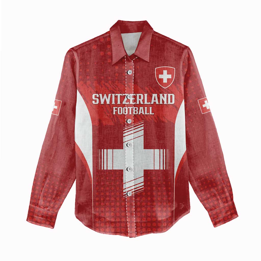 Custom Switzerland Football 2026 Women Casual Shirt Hopp Schwiiz - Wonder Print Shop