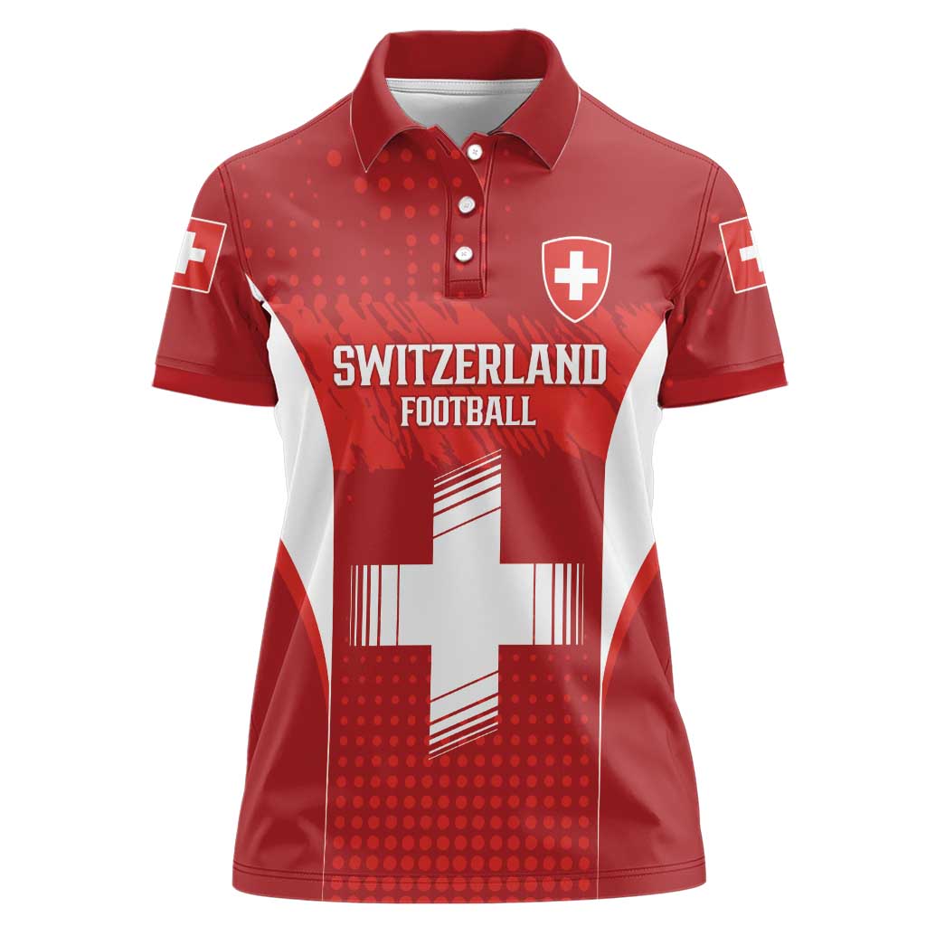 Custom Switzerland Football 2026 Women Polo Shirt Hopp Schwiiz - Wonder Print Shop