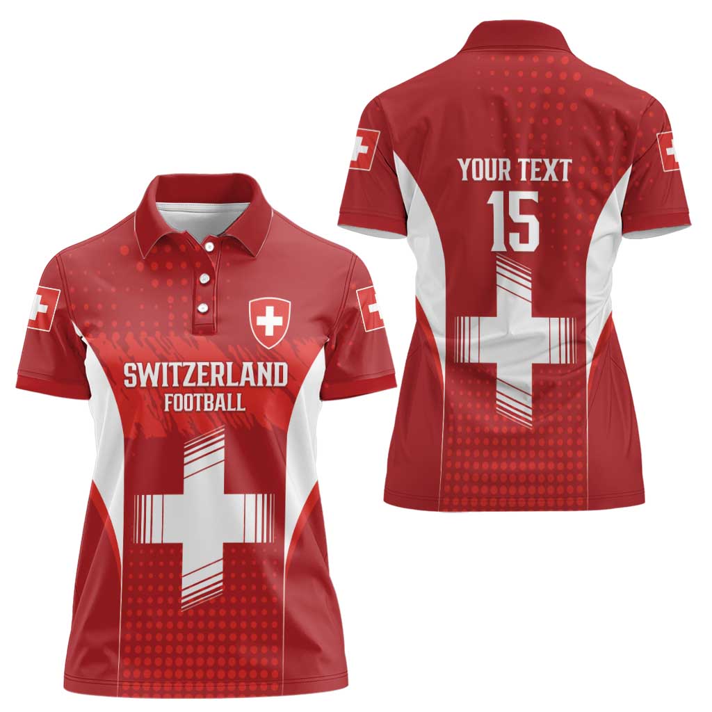 Custom Switzerland Football 2026 Women Polo Shirt Hopp Schwiiz - Wonder Print Shop