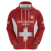 Custom Switzerland Football 2026 Zip Hoodie Hopp Schwiiz - Wonder Print Shop