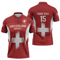 Custom Switzerland Football 2026 Zipper Polo Shirt Hopp Schwiiz - Wonder Print Shop