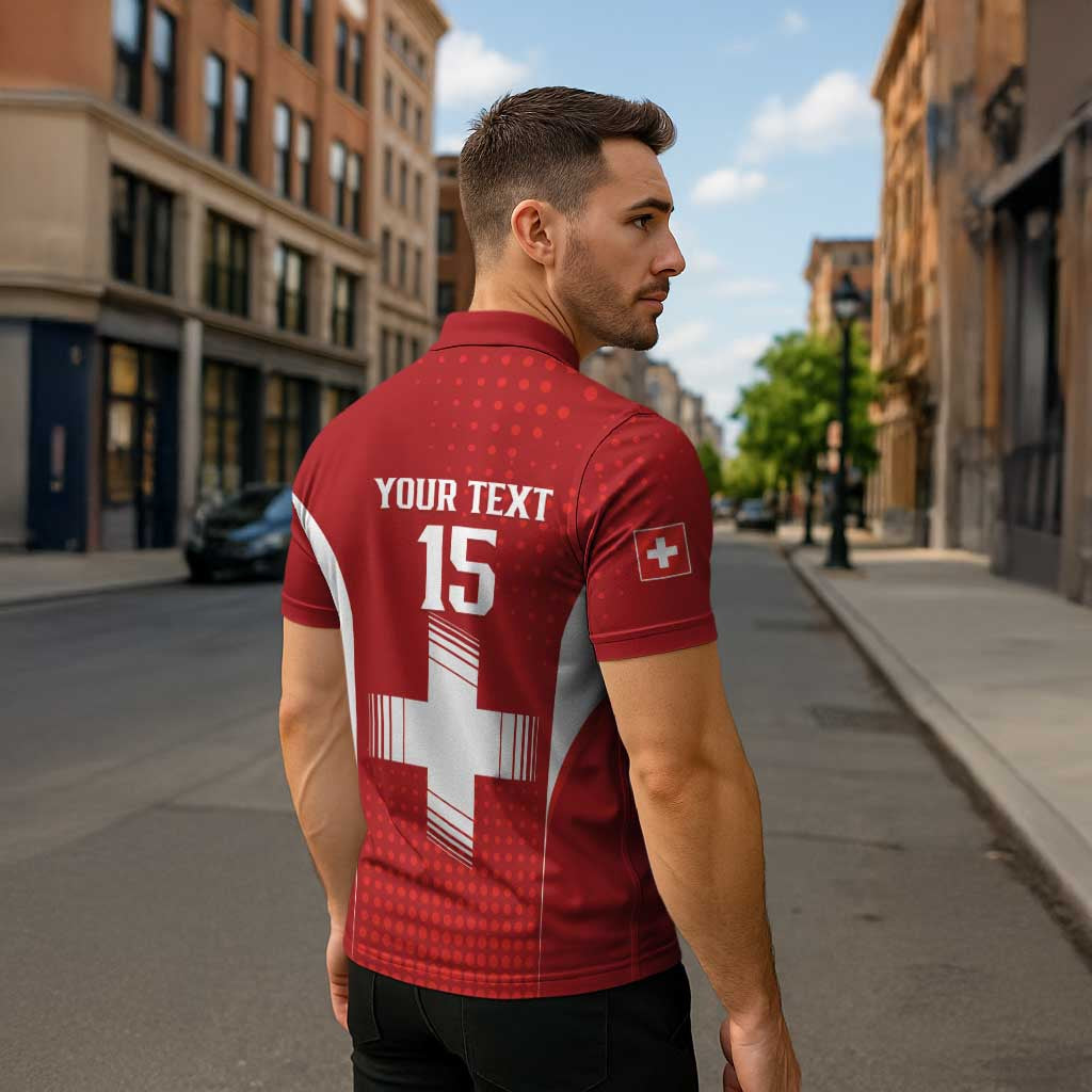 Custom Switzerland Football 2026 Zipper Polo Shirt Hopp Schwiiz - Wonder Print Shop