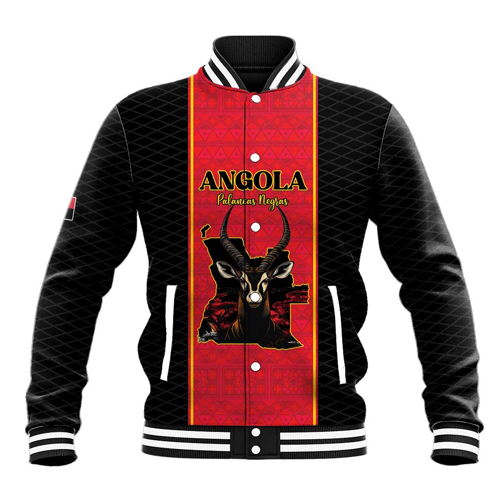 Custom Angola Football Baseball Jacket Come On Palancas Negras - Wonder Print Shop