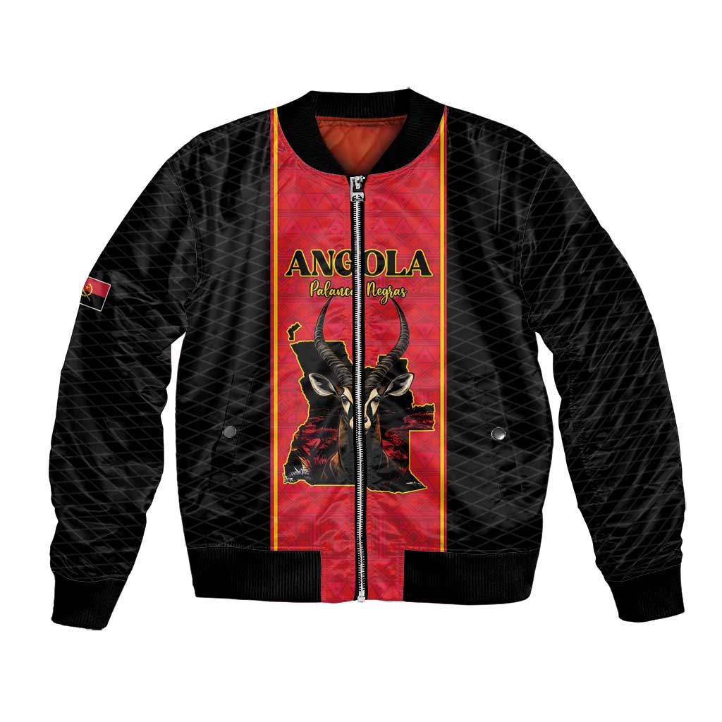 Custom Angola Football Bomber Jacket Come On Palancas Negras - Wonder Print Shop