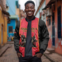 Custom Angola Football Bomber Jacket Come On Palancas Negras - Wonder Print Shop