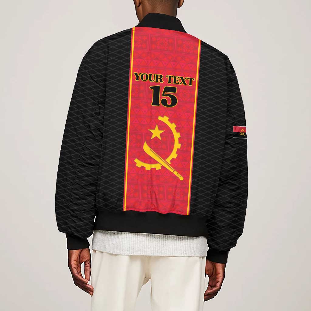 Custom Angola Football Bomber Jacket Come On Palancas Negras - Wonder Print Shop